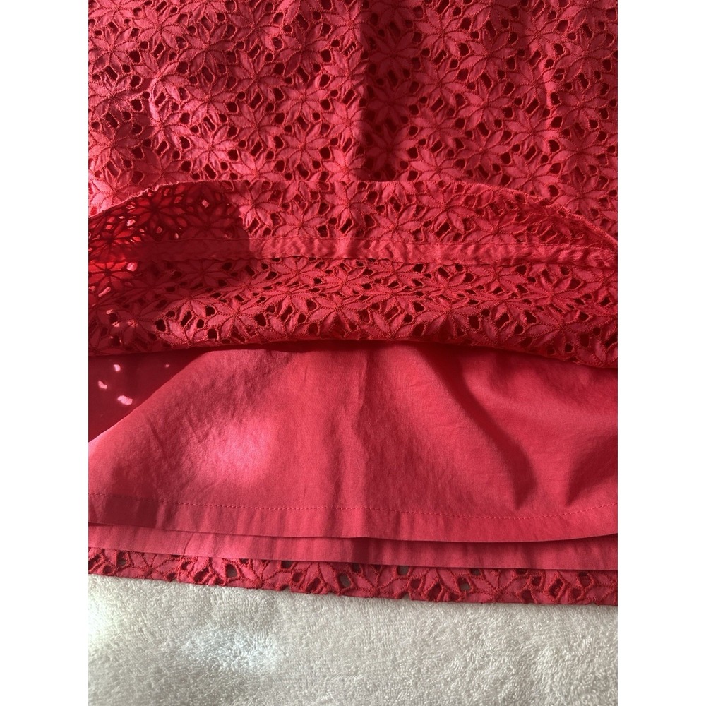 Ann Taylor Petites Pink Floral Eyelet Lace Pencil Skirt Silk Trim 12P EUC - Picture 5 of 10